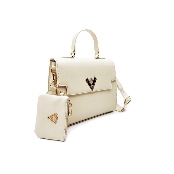 Valentino Orlandi Cream Vegan Leather Cream  Satchel with wallet - Picture 2 of 8